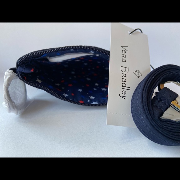 VERA BRADLEY ZIP ID & MATCHING LANYARD CLASSIC NAVY MICROFIBER 26949-219 - Picture 3 of 4